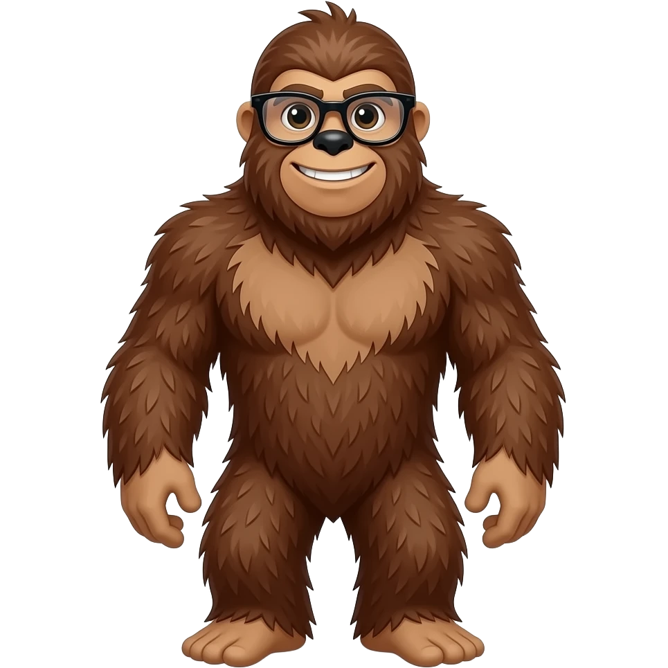 a sasquatch with glasses emoji