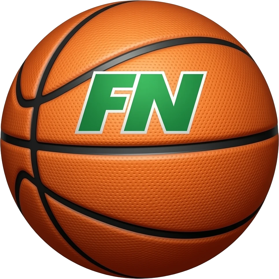 Ball going into hoop with (green FN written on it emoji