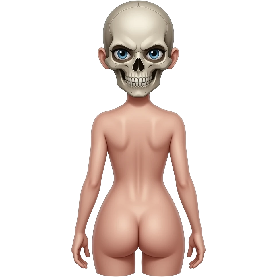 EMO SKULL FIX DEAD A$$ MAKE  THIS THING A GIRL WITHOUT HAIR ADD A BODY MAD MAKE IS SHOW HER ASS emoji