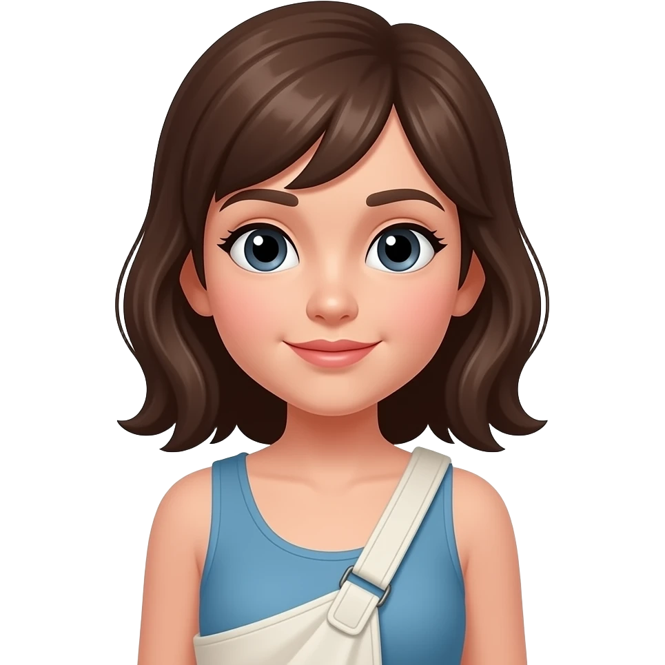 Emoji girl with shoulder sling emoji