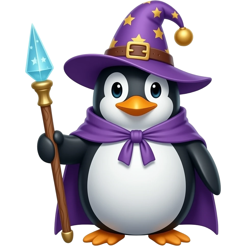 Penguin Wizard emoji