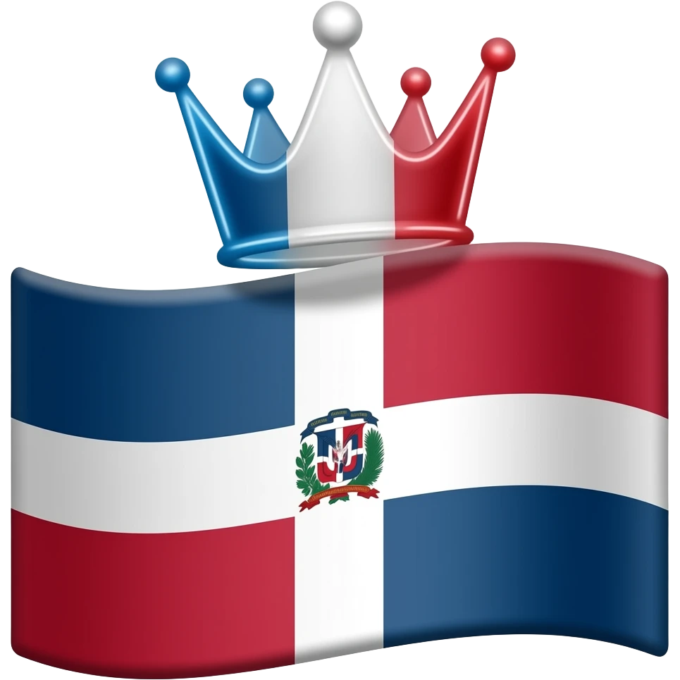 Neon Dominican Flag With a Crown Same color as flag emoji