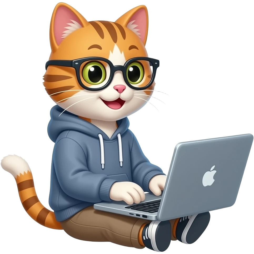 cat programmer smile emoji