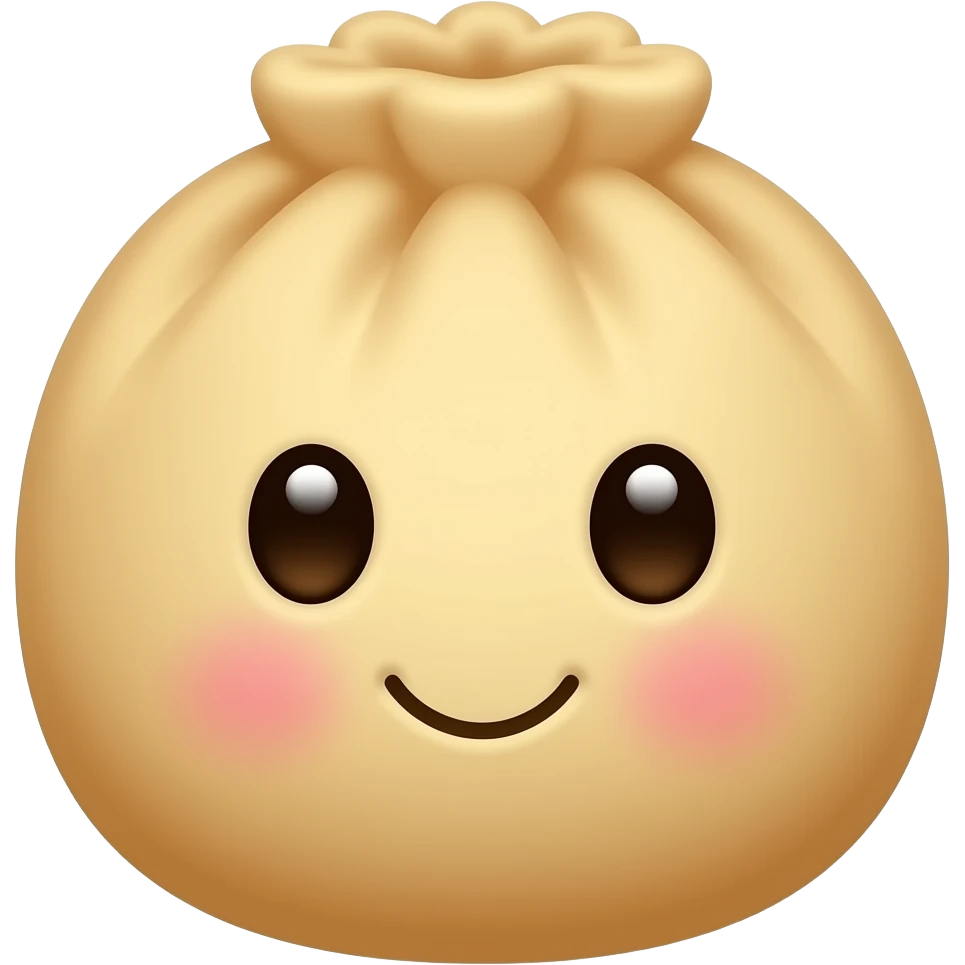 Колобок из теста с глазами и ртом очень миленький emoji