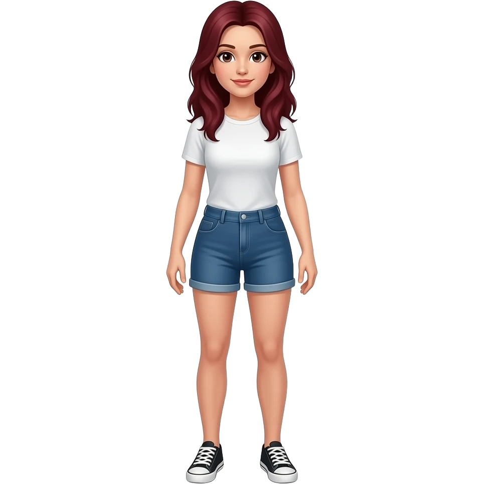 Full body with legs and feet dark red hair women emoji