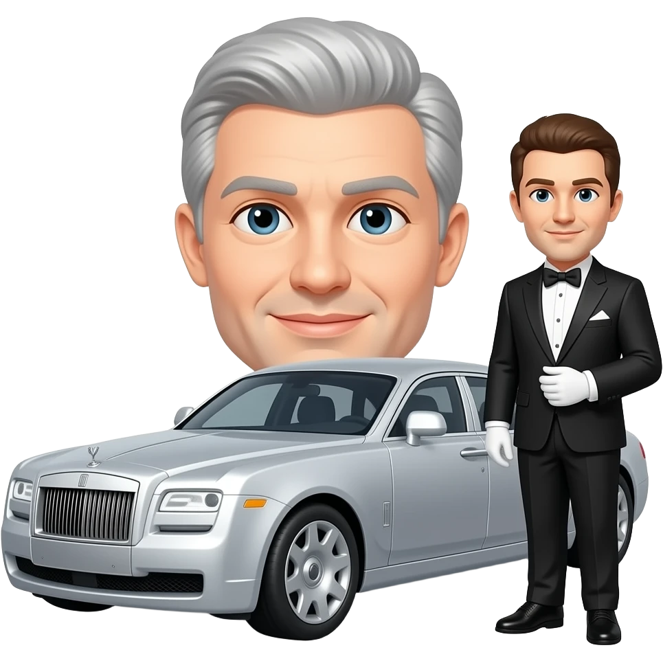Limousine with driver emoji