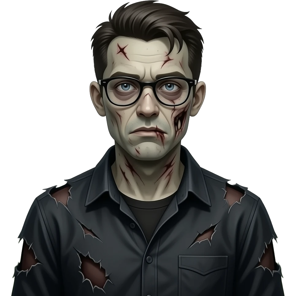 male zombie with glasses emoji