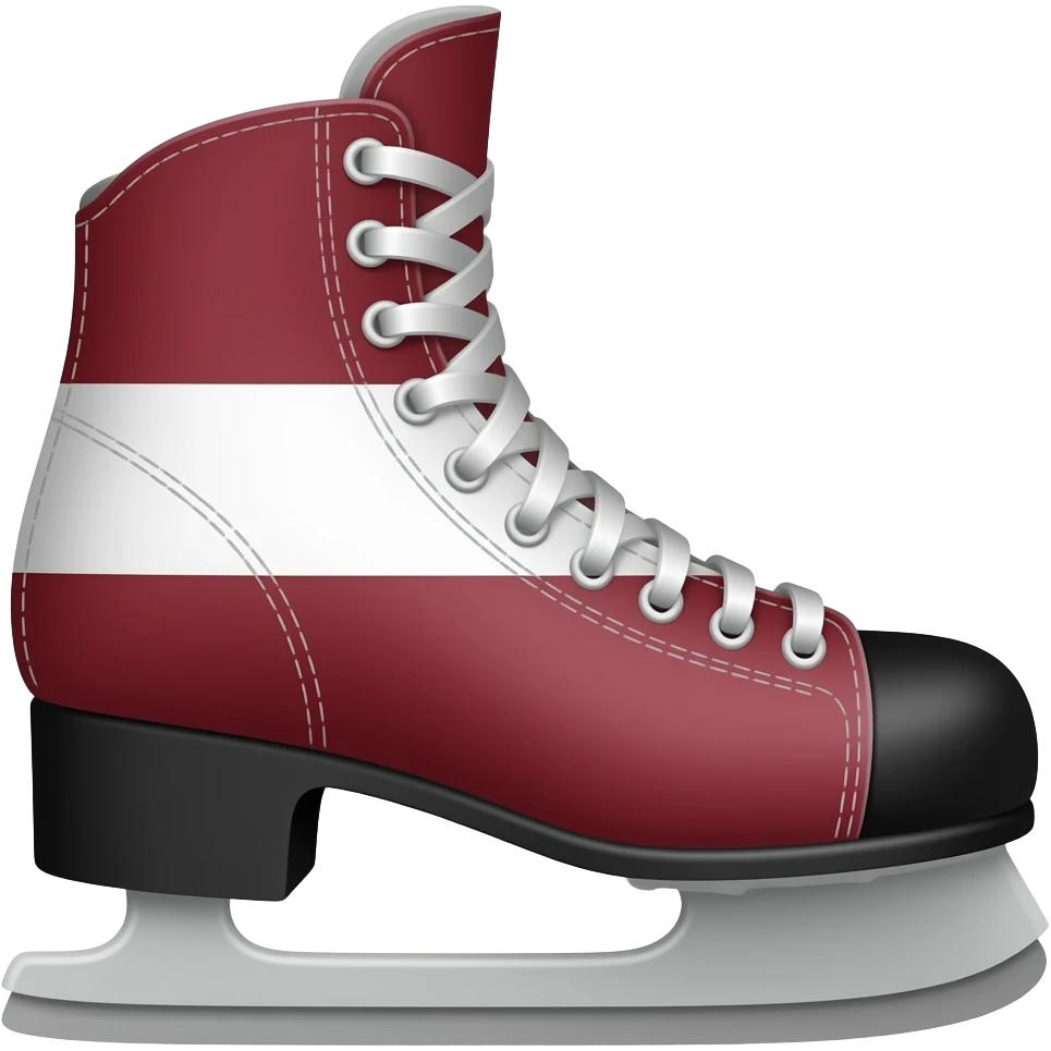 CCM ice skates in latvian flag colors emoji