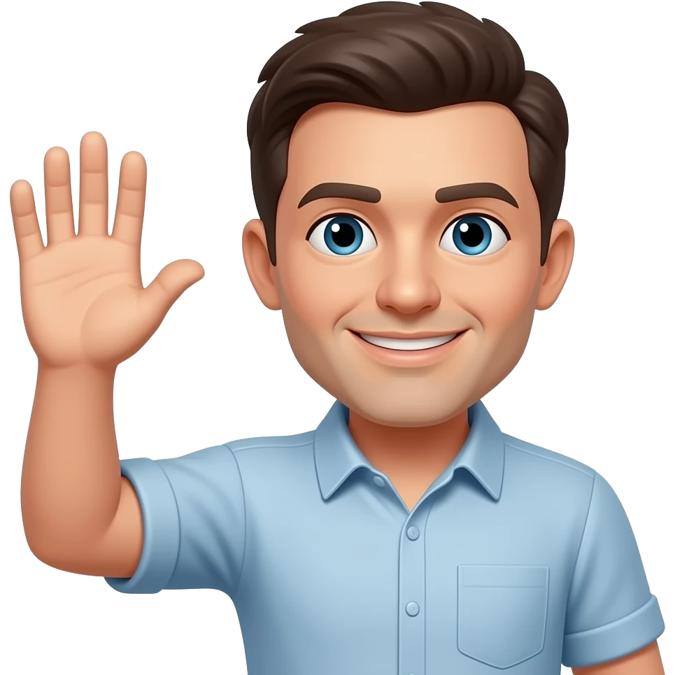 The Man with hand emoji