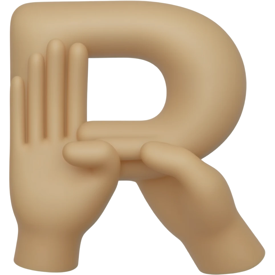 Eliyle R harfi emoji