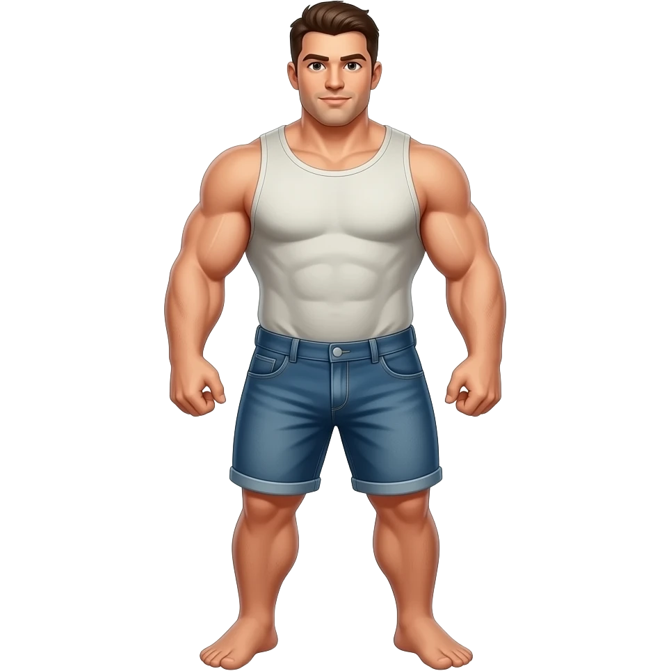 full body bulky male figure standing muscular build emoji