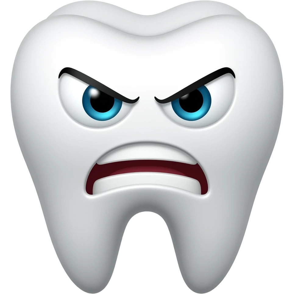 Angry tooth emoji