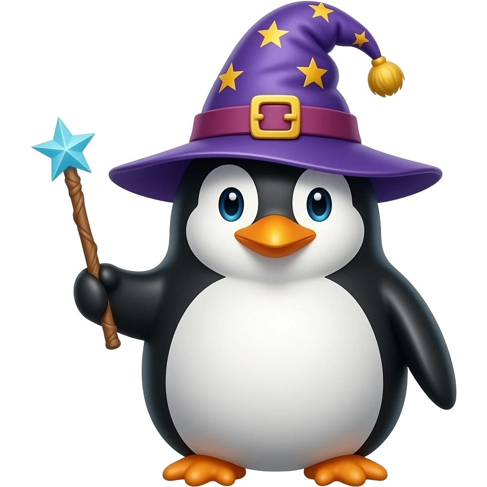 Penguin Wizard emoji