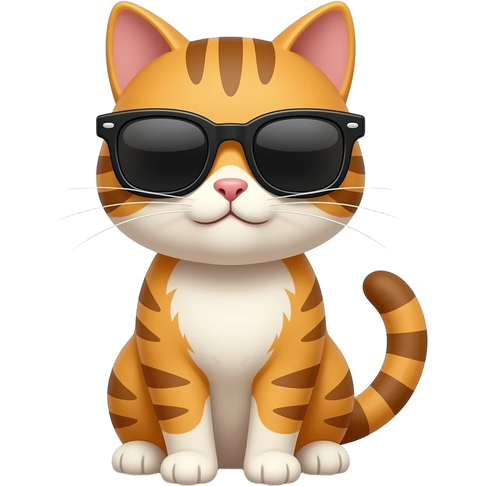 Cat wearing sunglasses emoji | AI Emoji Generator