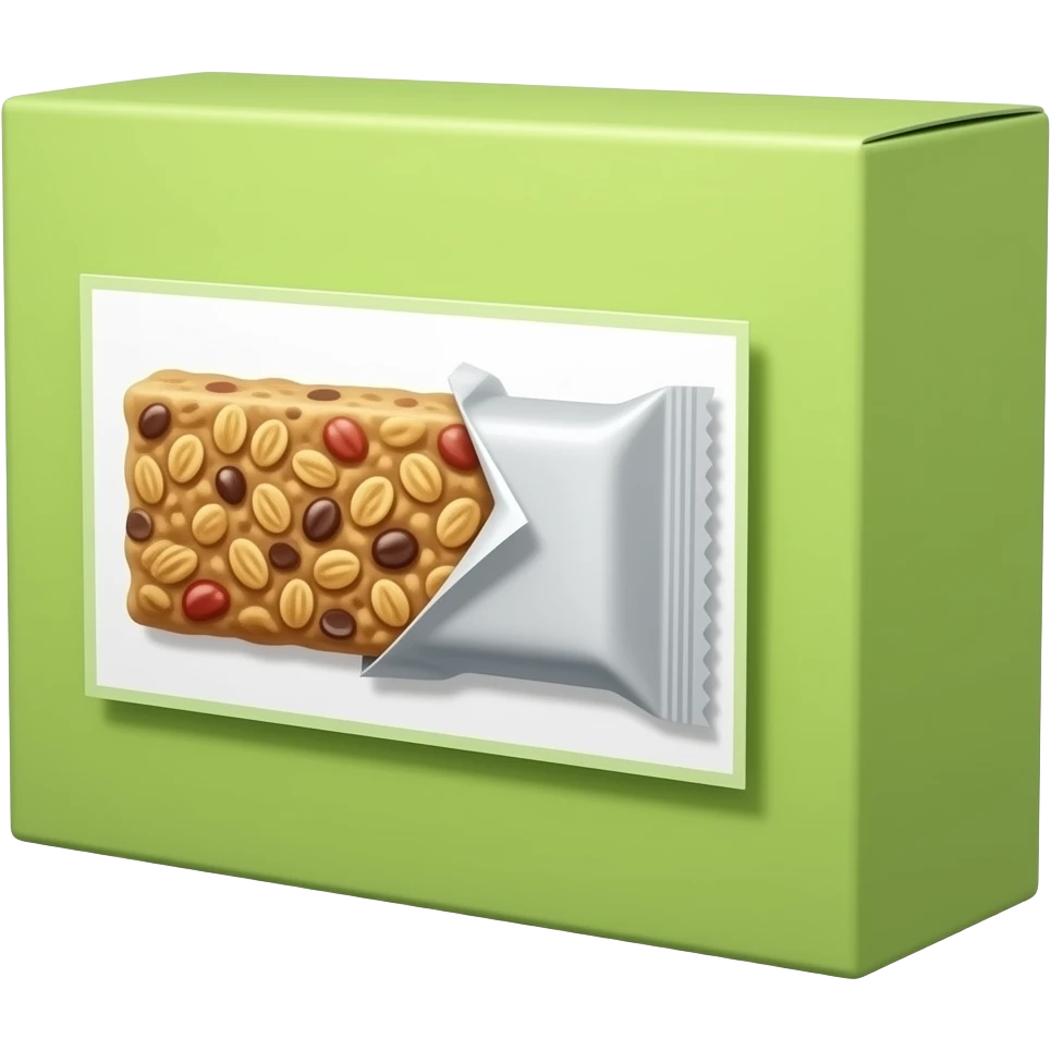 wide rectangular paper green box with label with image of healthy ...