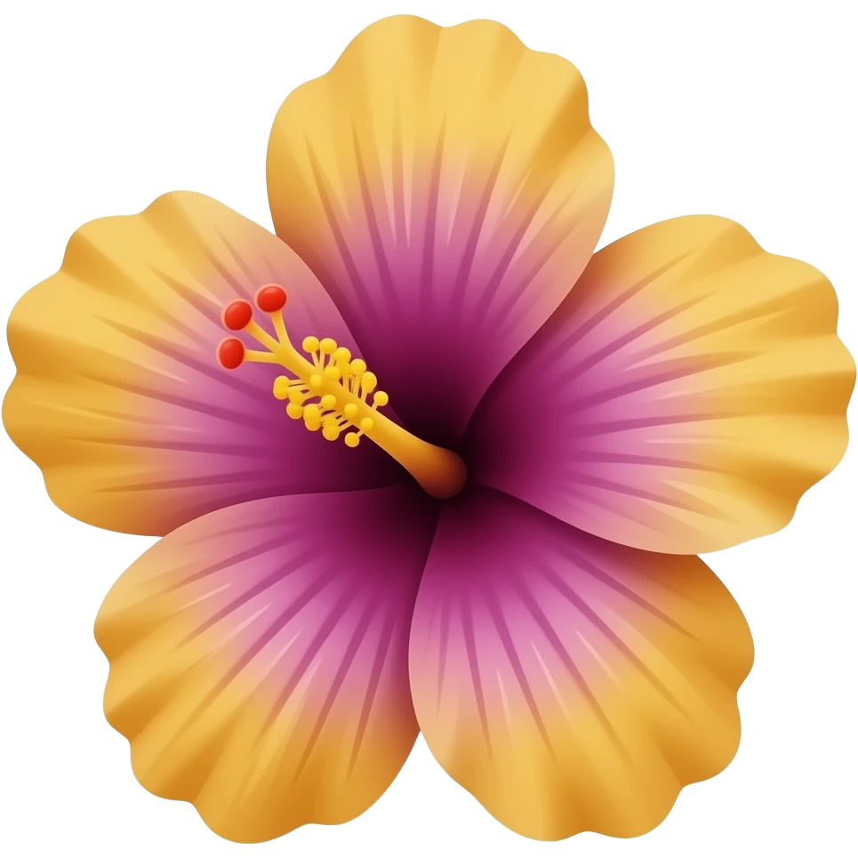Hibisco amarelo e roxo emoji