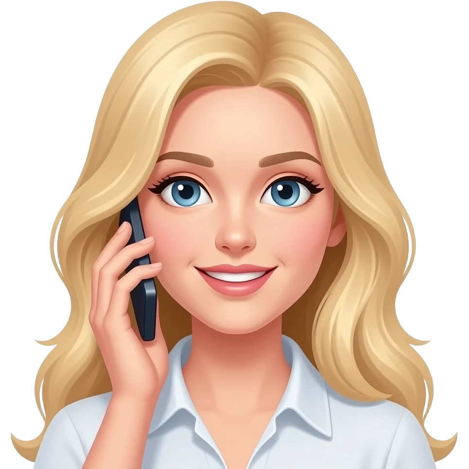 Девушка блондинка разговаривает по телефону розовые оттенки emoji