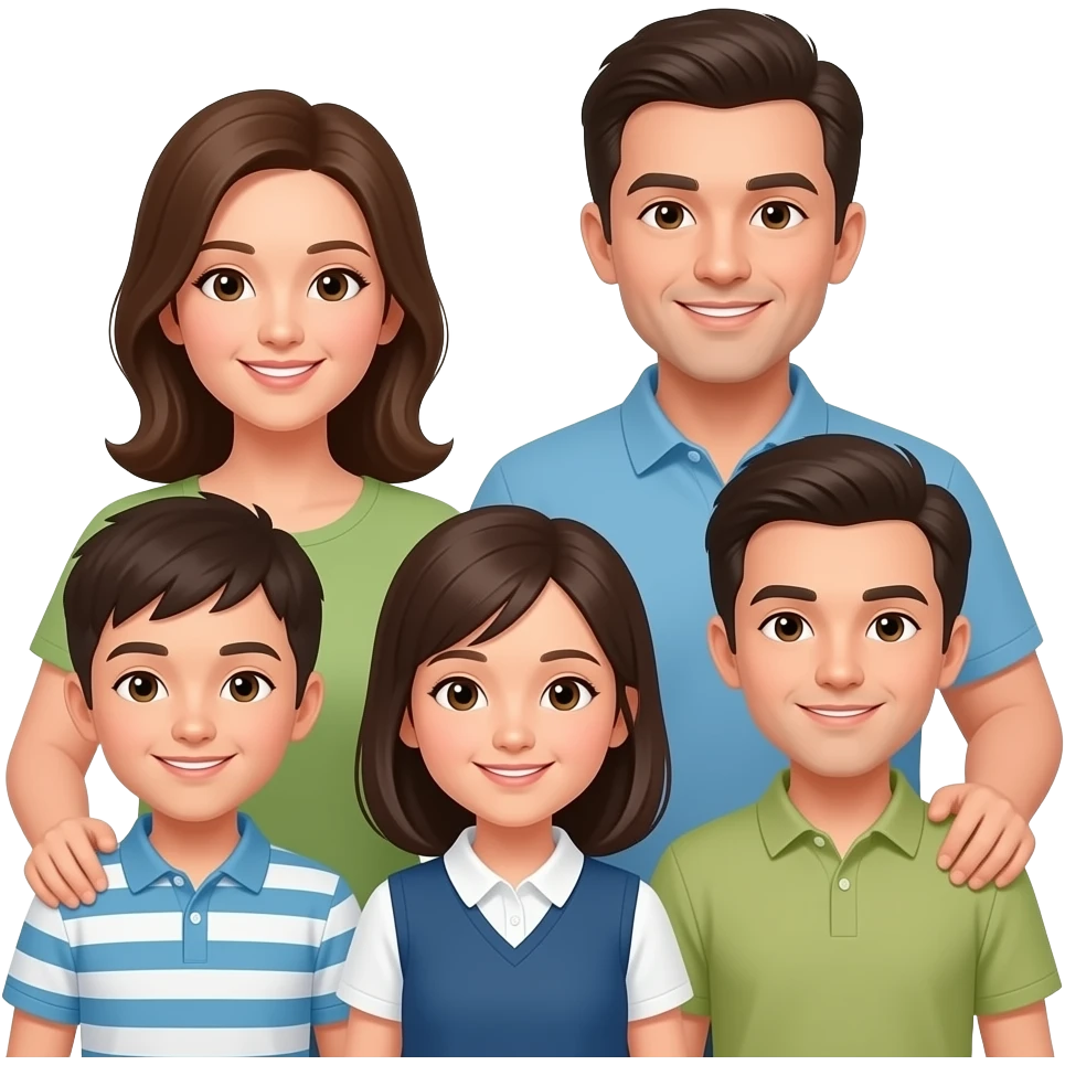 Family of 5 emoji