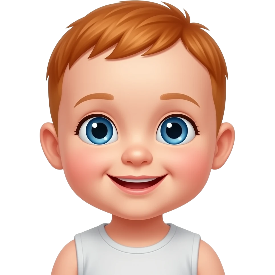 Realistic Smiling blue baby dred head emoji