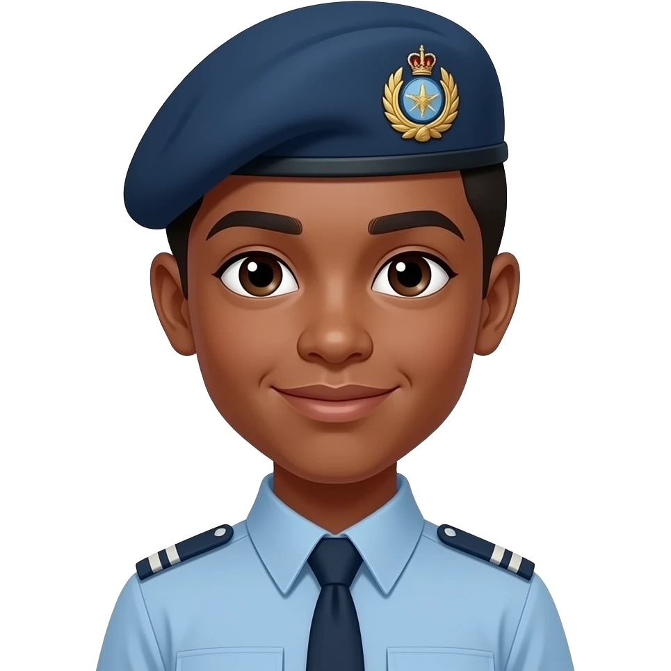 royal airforce air cadets brown skin14yr old with blue beret emoji