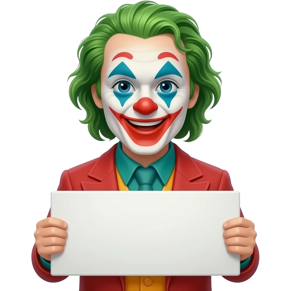 клоун с табличой пустой emoji