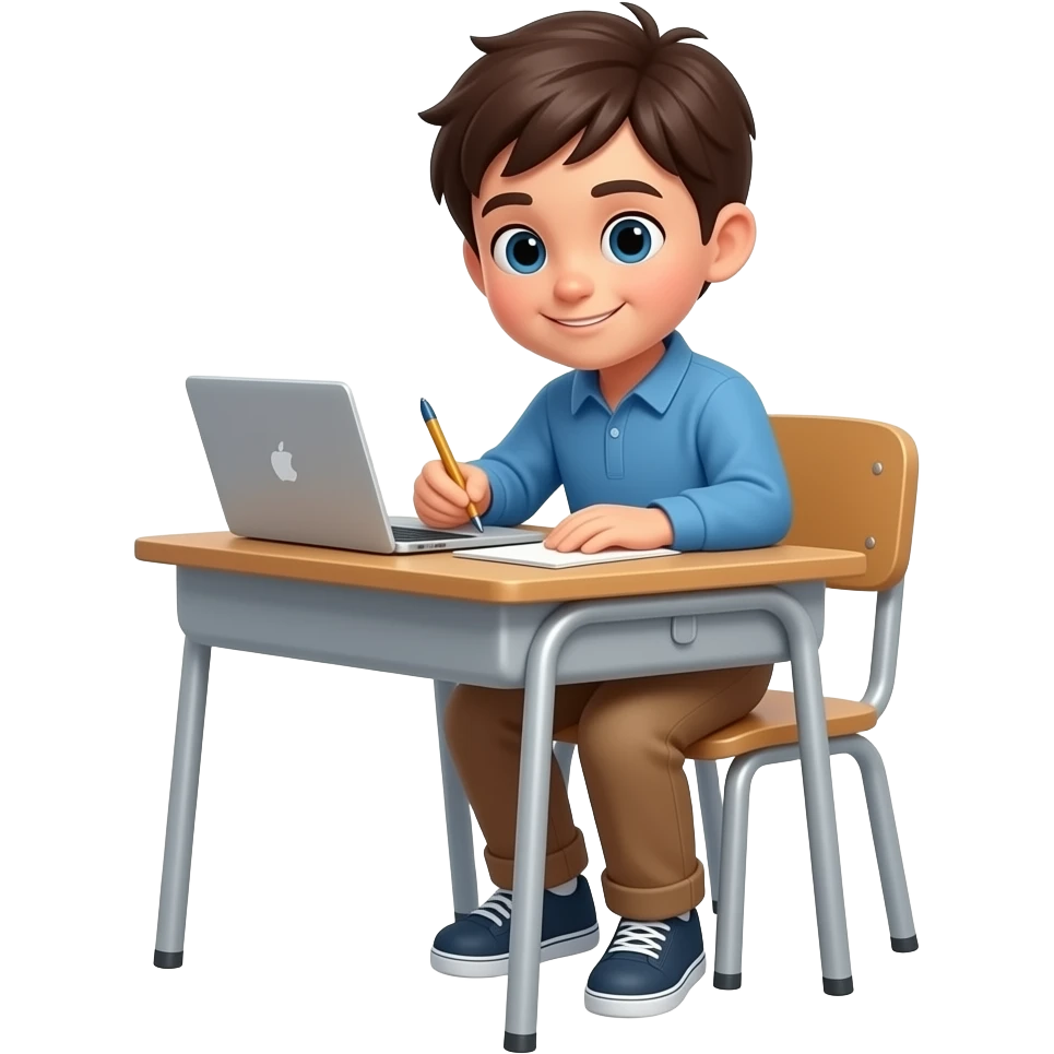a kid does his homework emoji