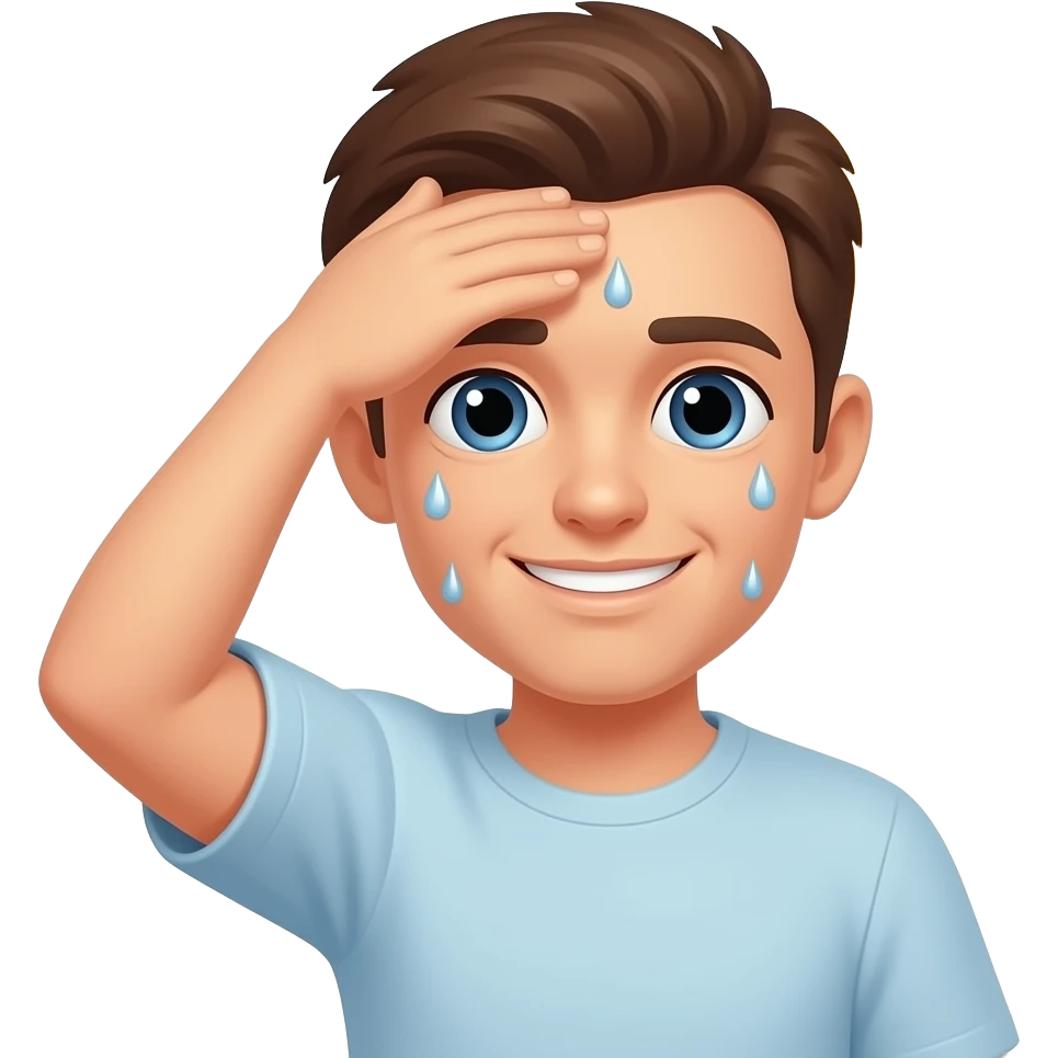 더워서 땀 흘리는 사람 emoji