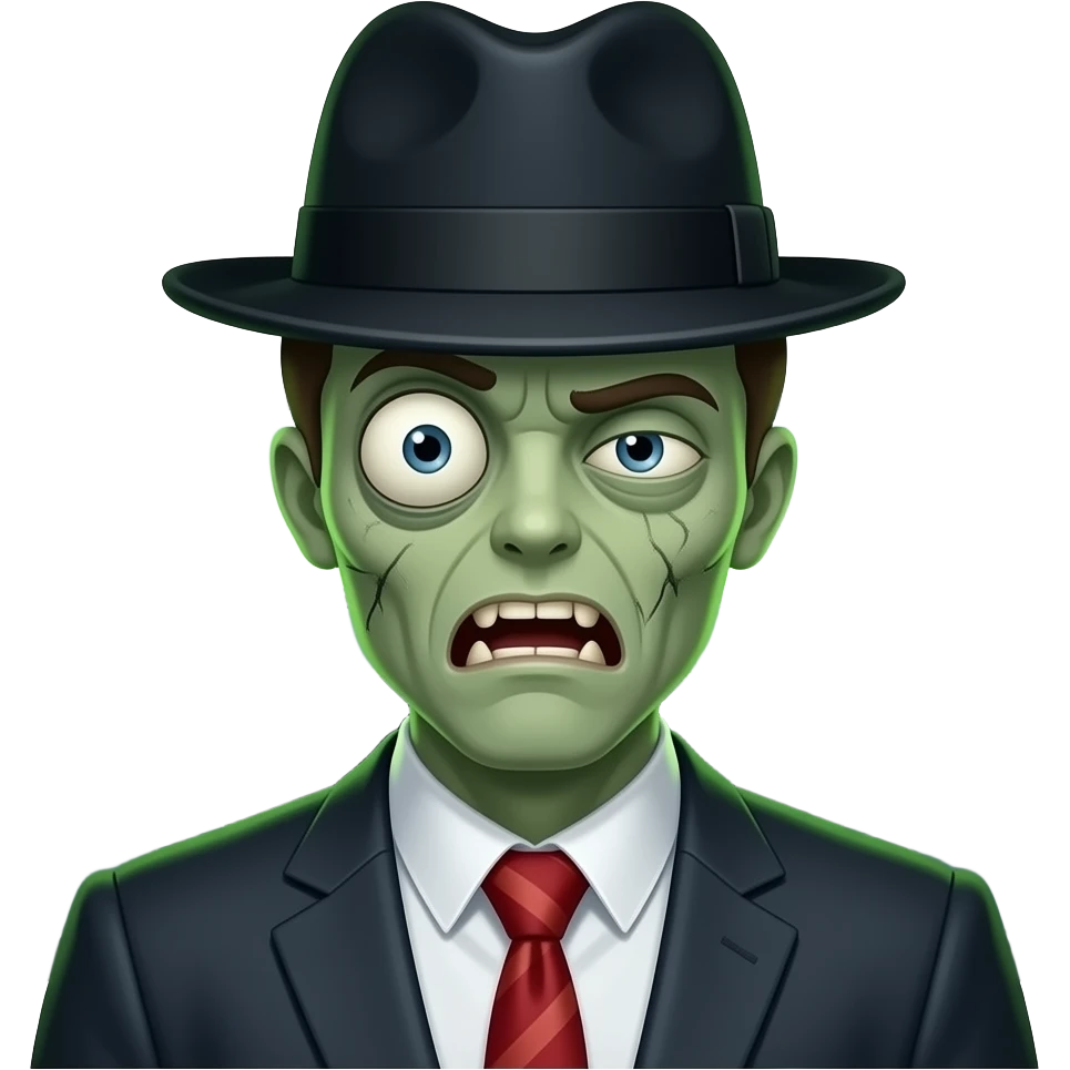 Office worker zombie with Hat emoji
