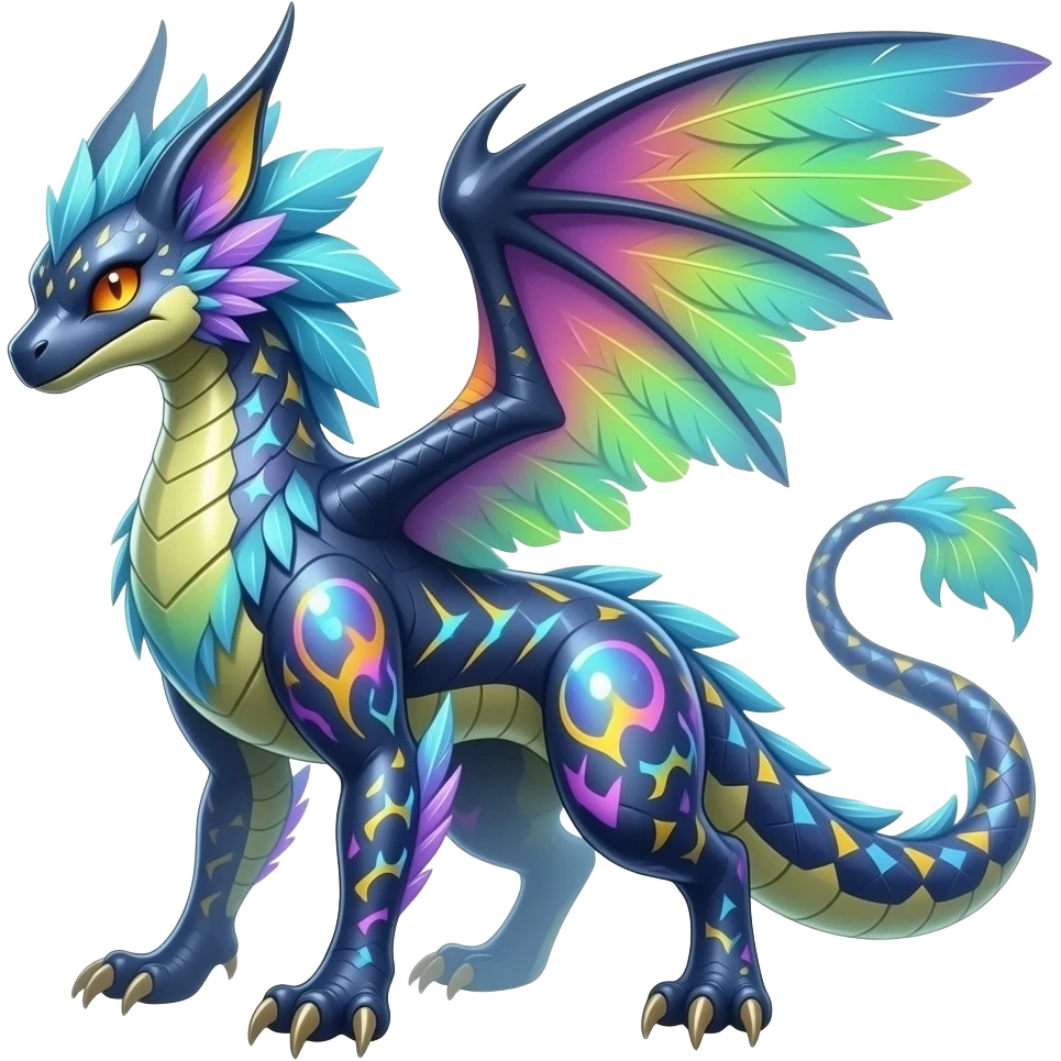 Shiny exotic feathery acidic trippy abstract tropical bioluminescent edgy cool Salandit-Salamence-Ekans-Seviper-Salazzle-Fakemon-hybrid emoji