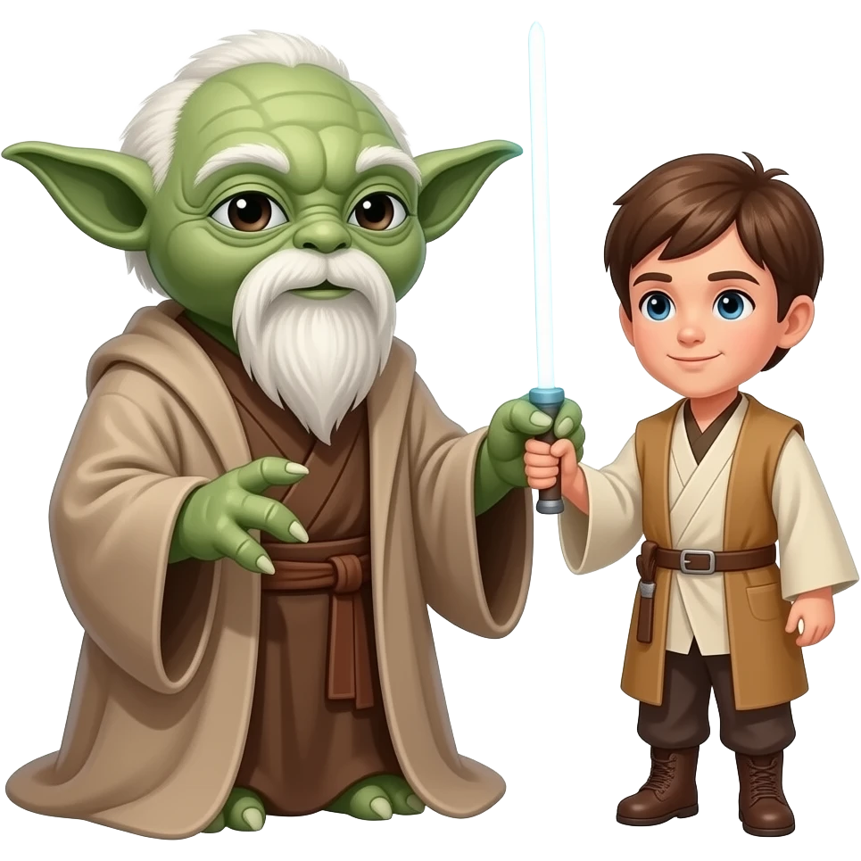 GRAND MASTER YODA TRAINING PADAWAN LEARNER YOUNG ANAKIN SKYWALKER emoji