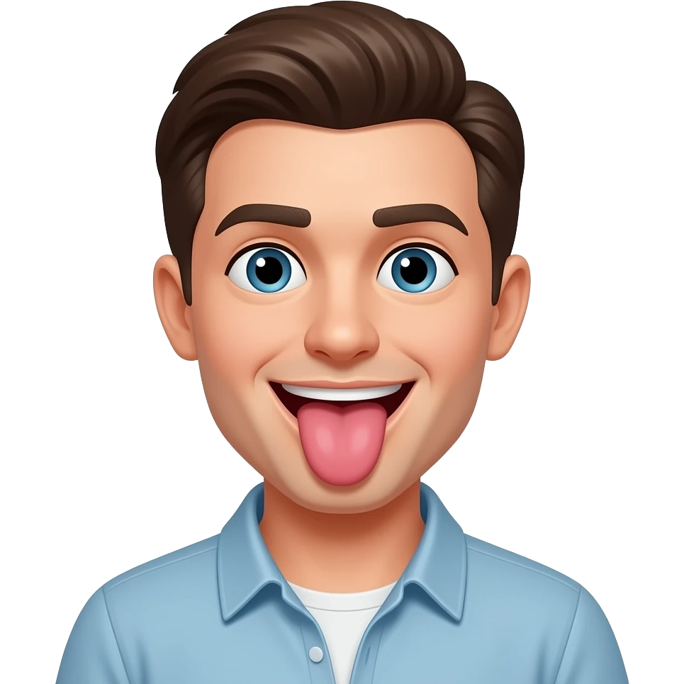 Make a guy sticking his tongue out and wiggling it emoji