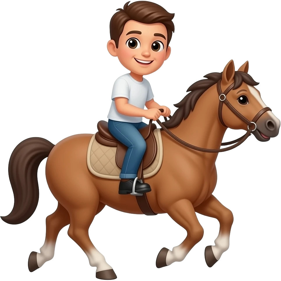 persona montando a caballo feliz emoji