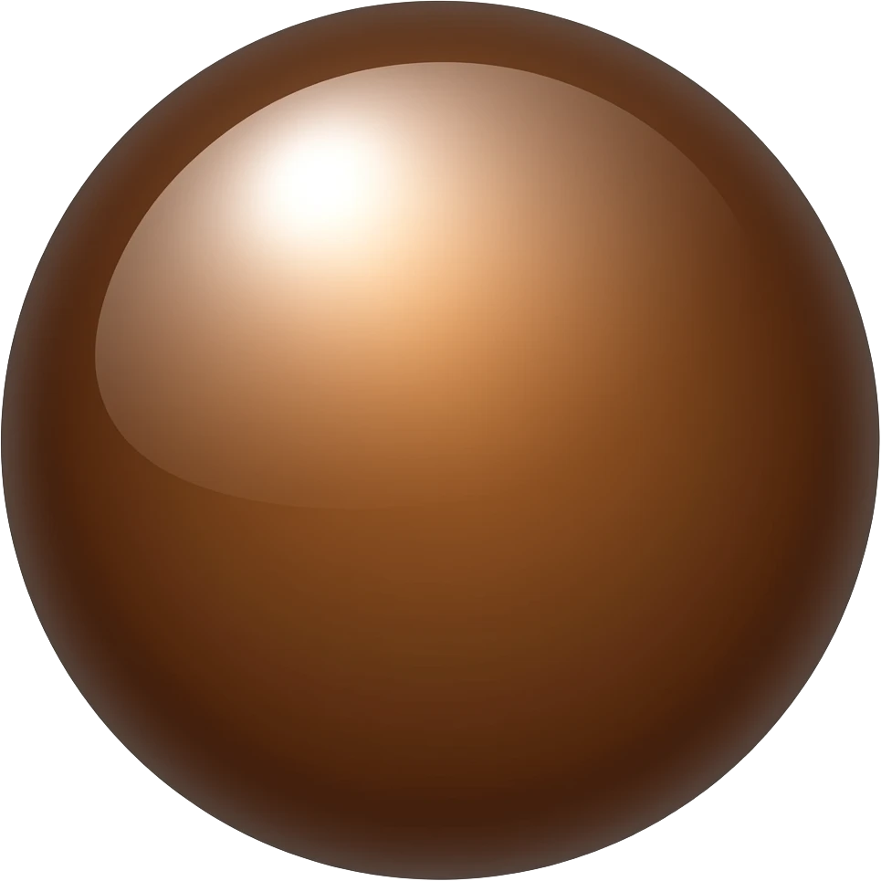 shiny brown ball emoji