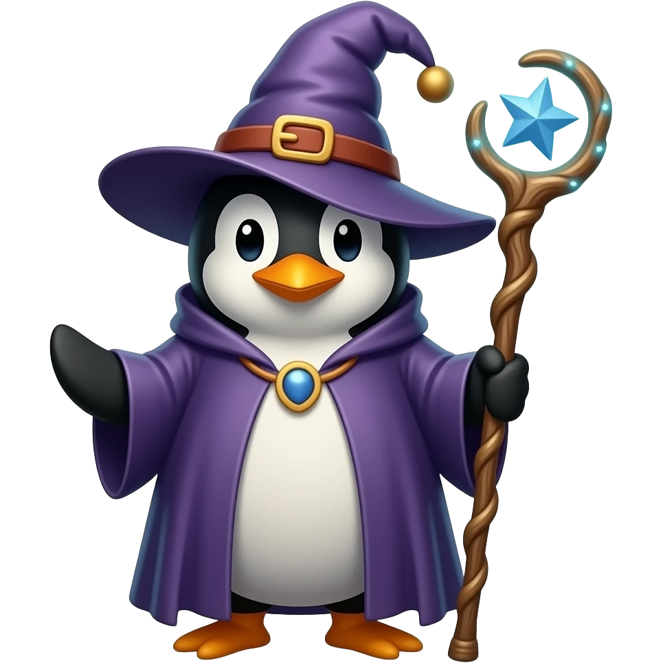 Penguin Wizard emoji