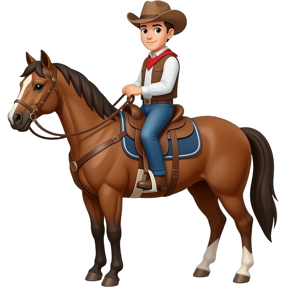 A cowboy being ridden by a horse emoji