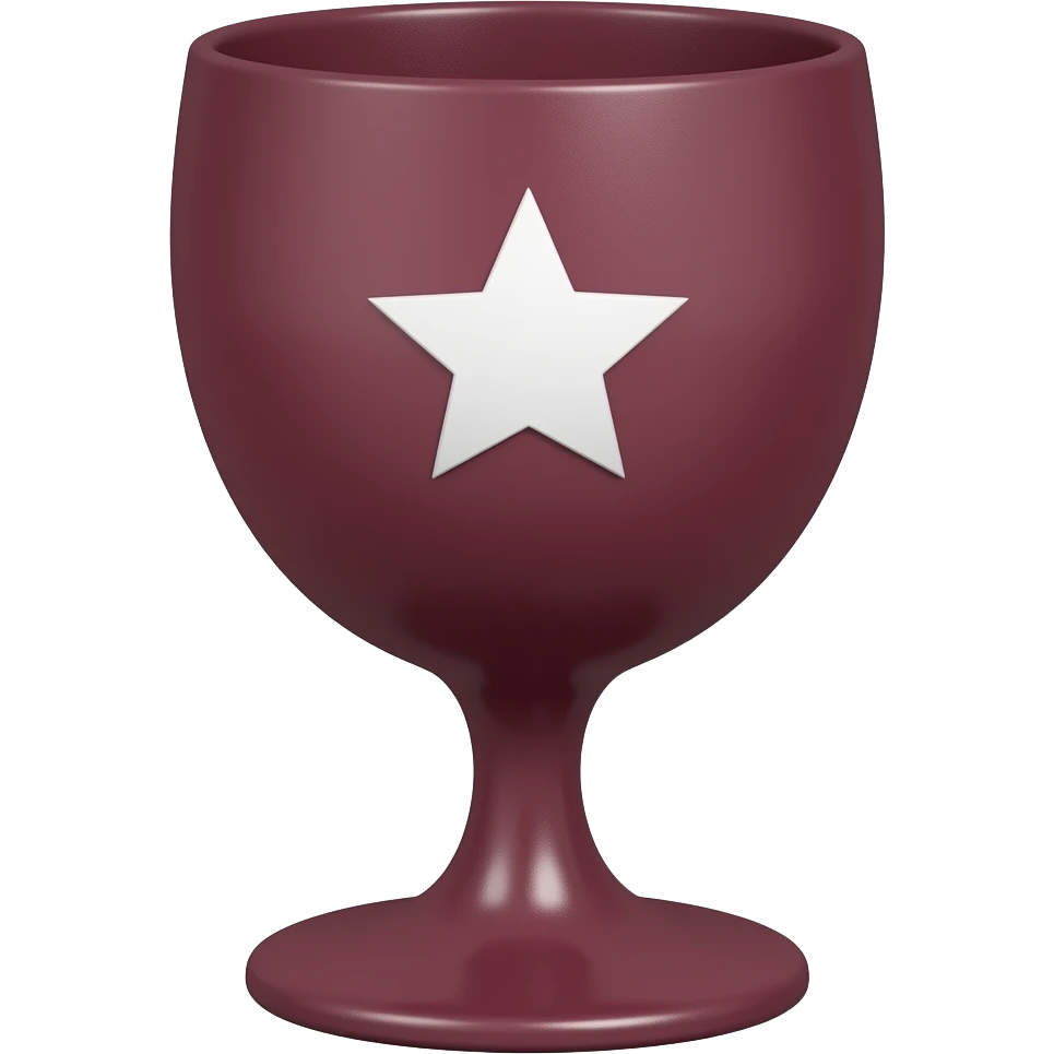 dark red chalice with a small white five pointed star on it emoji