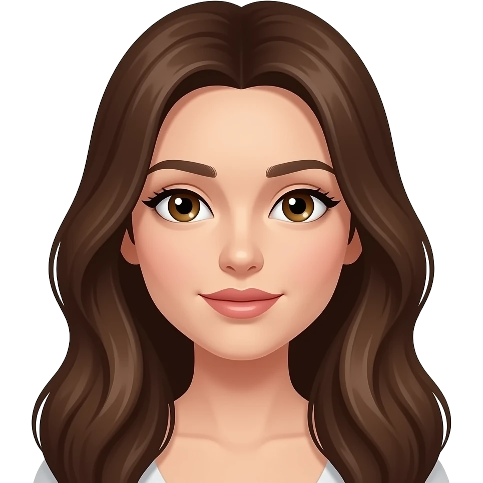 Sexy long brown hair brown eyes emoji