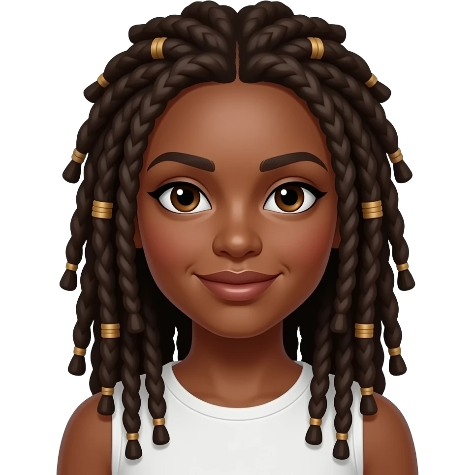 dark skinned YOUNg woman BLACK WITH rastafarian locks hairstyle emoji ...