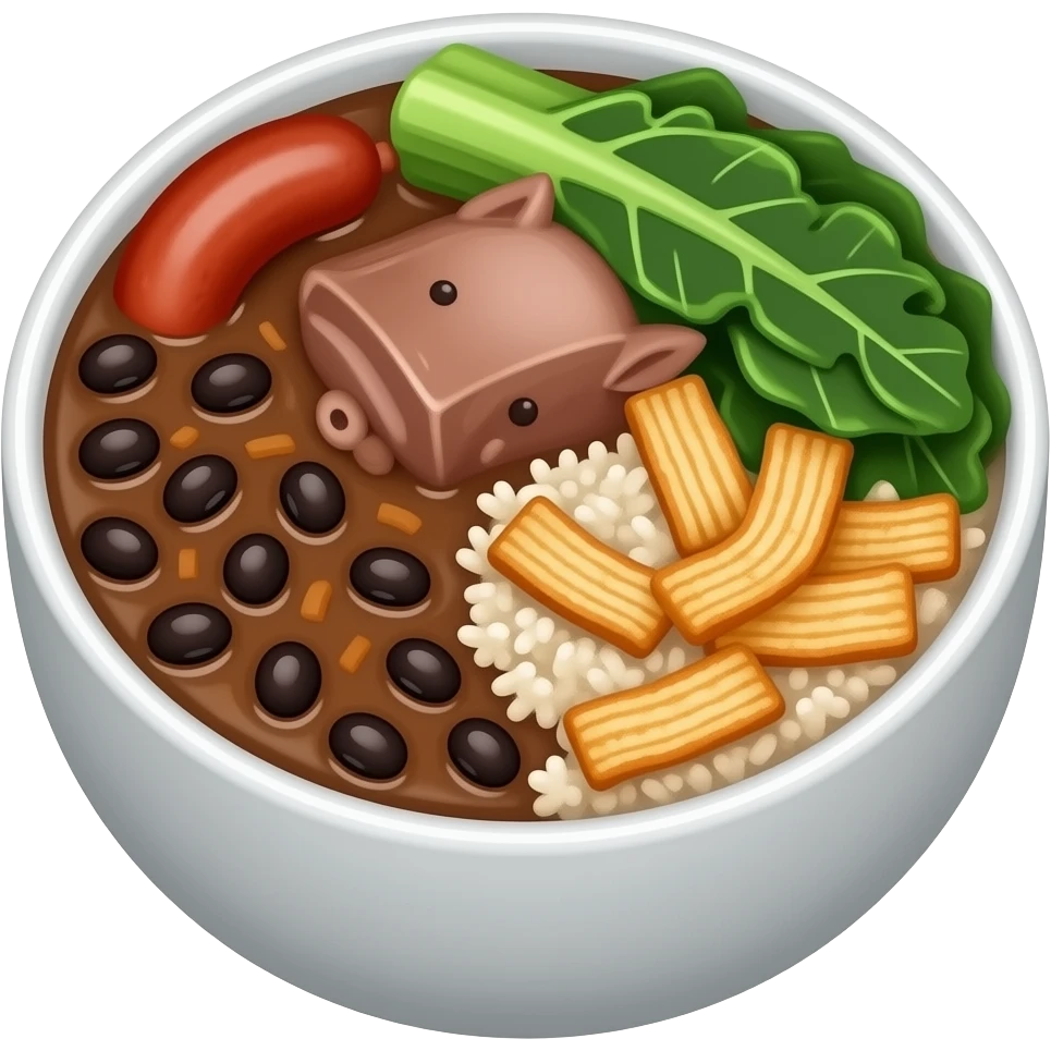 iOS emoji, Brazilian feijoada: black bean stew with pork and sausage ...