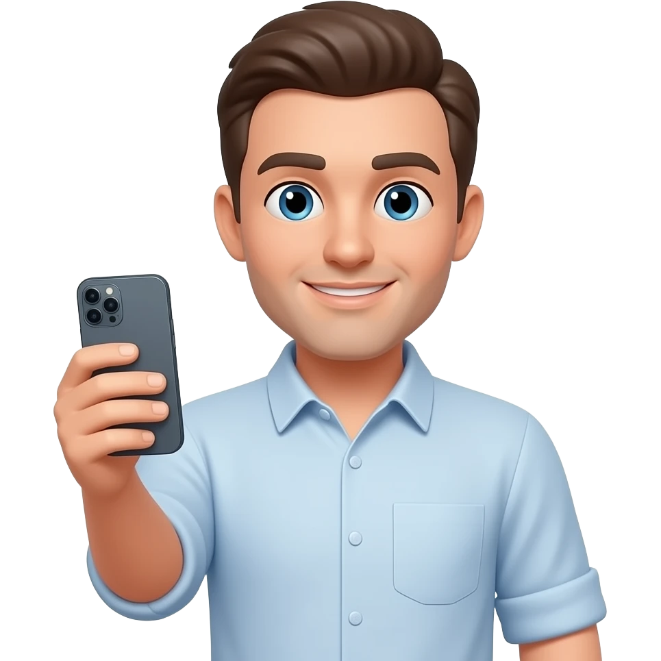man stand up with phone emoji