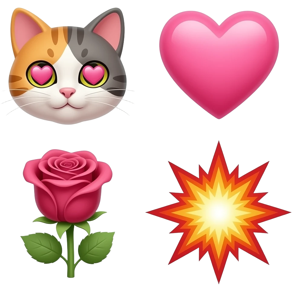 🩷🌹💥😻 emoji