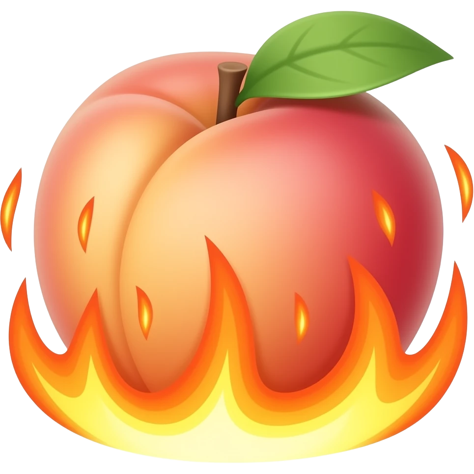 llamas encima por todos lados de este durazno 🍑 que sea realistas emoji