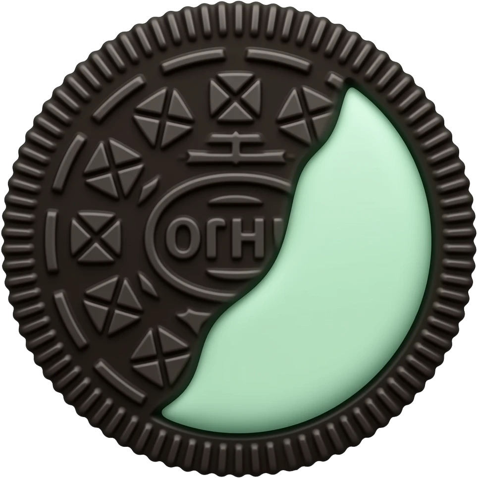 Mint oreo emoji
