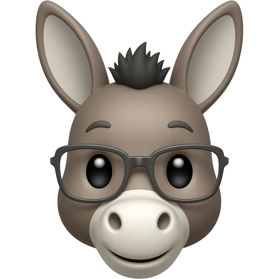 cute donkey head emoji