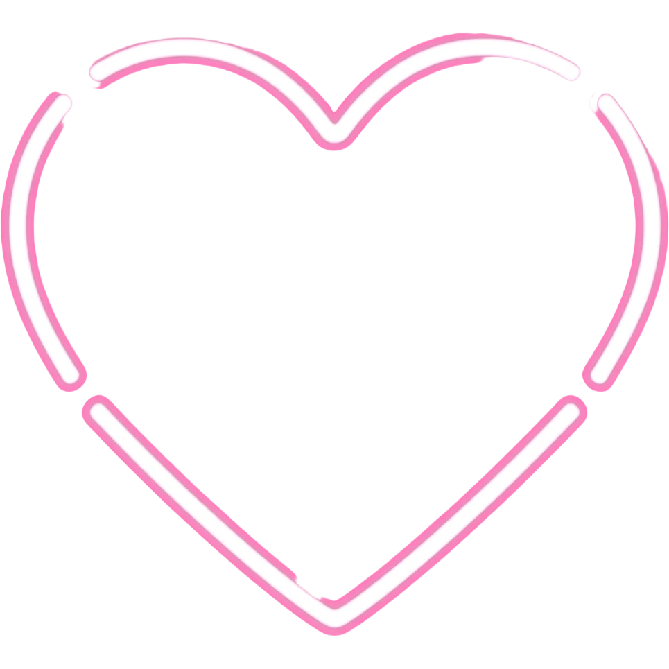 light pink neon heart emoji