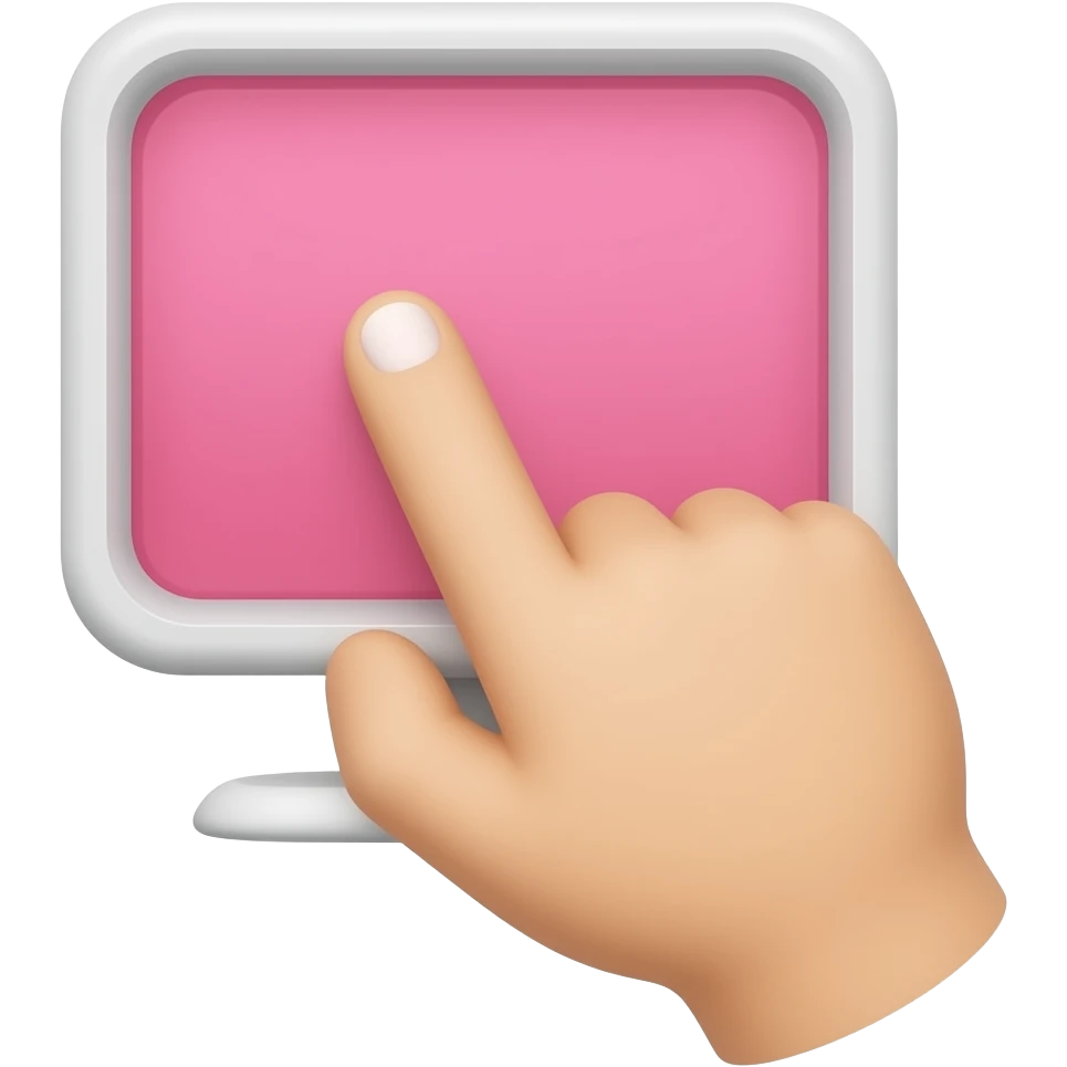 Finger on pink screen emoji