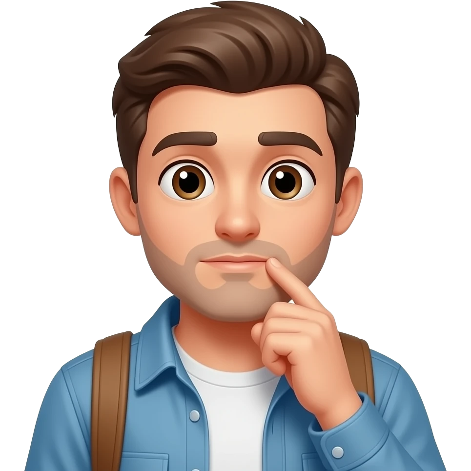 The tourist was thinking hard emoji