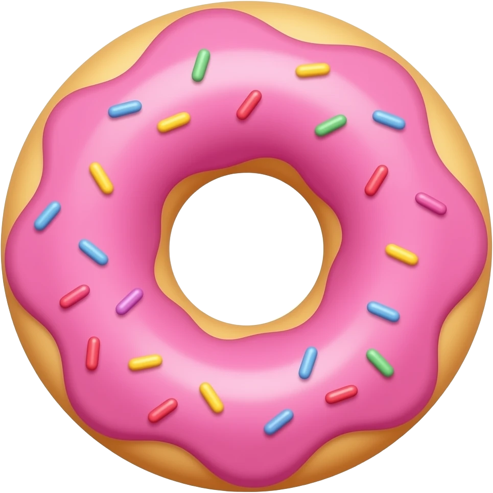 cartoonish style pink donut game assert emoji