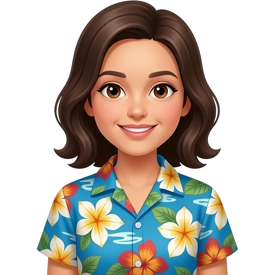 girl in Hawaiian Shirt emoji