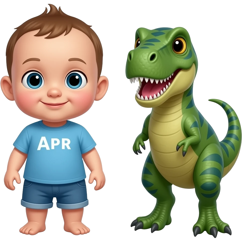 Baby John vs Rexy from Jurassic world emoji